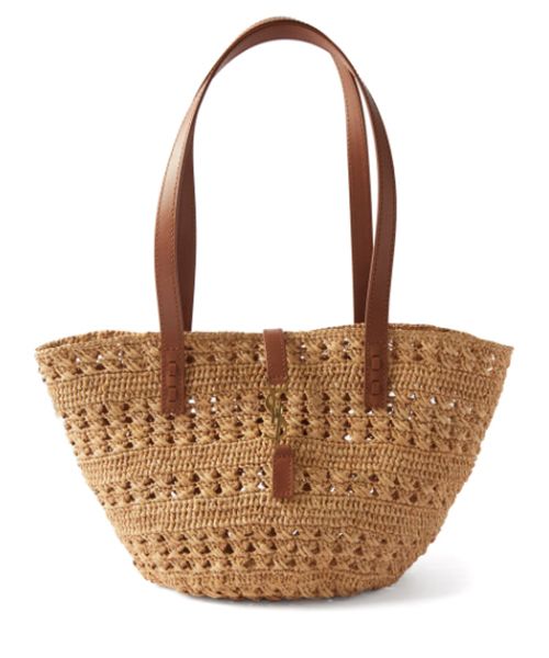 Saint-Laurent-Panier-leather-and-raffia-crochet-basket-bag