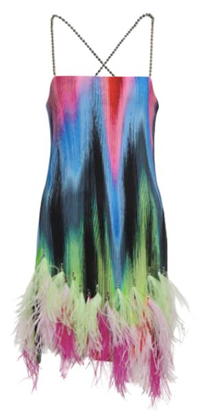 The-Attico-Fujiko-feather-and-crystal-embellished-printed-jersey-mini-dress