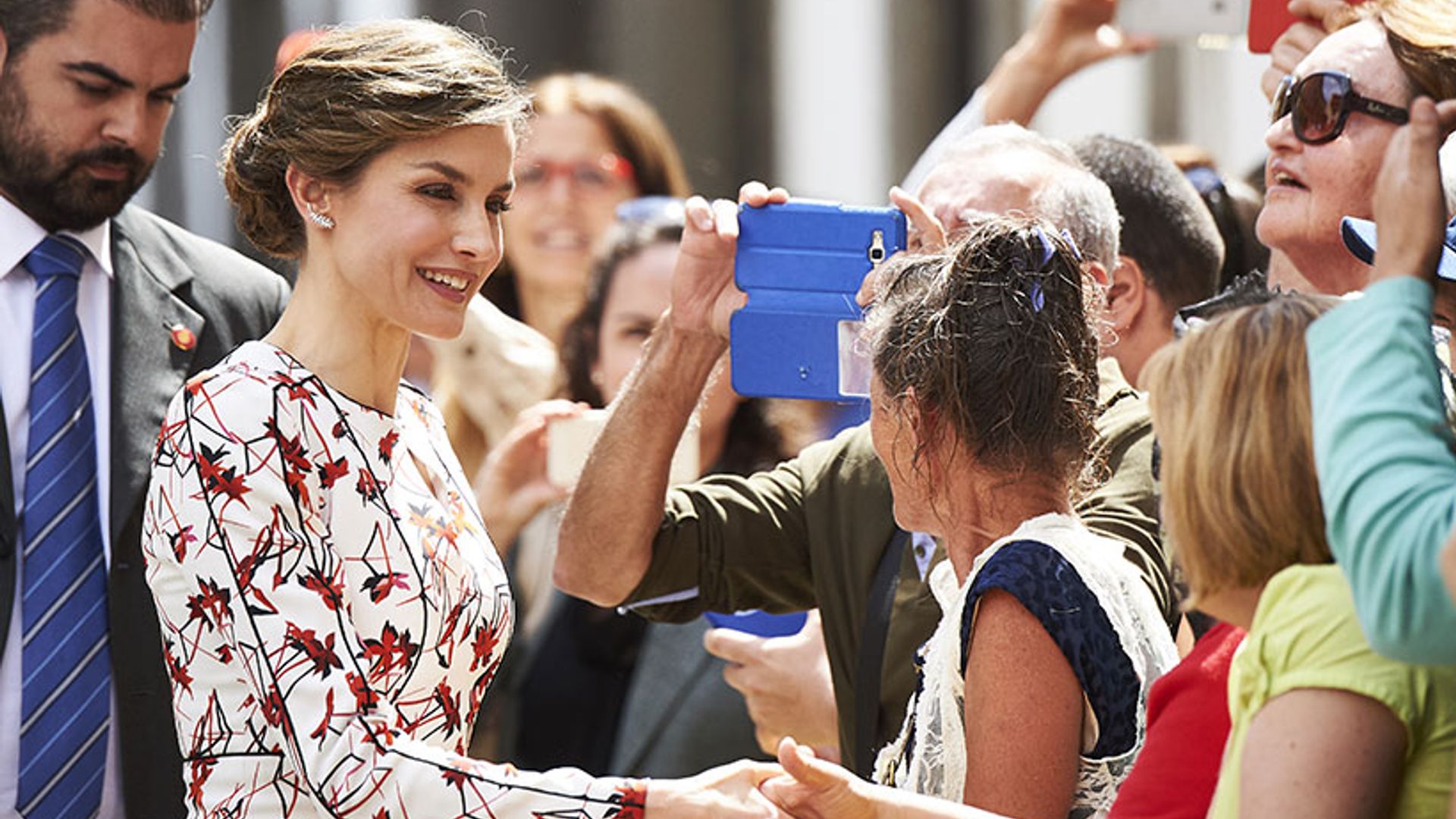 Queen Letizia recycles gorgeous Carolina Herrera dress during Las Palmas visit