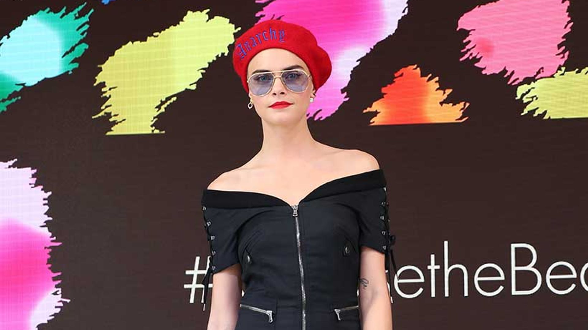 Cara Delevingne looks ultra-cool in Moschino during Cannes Film Festival