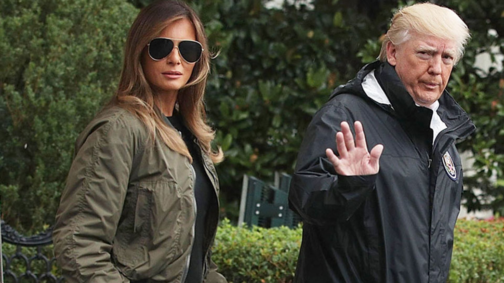Melania Trump's hat makes a statement as she and Donald touch down in Texas