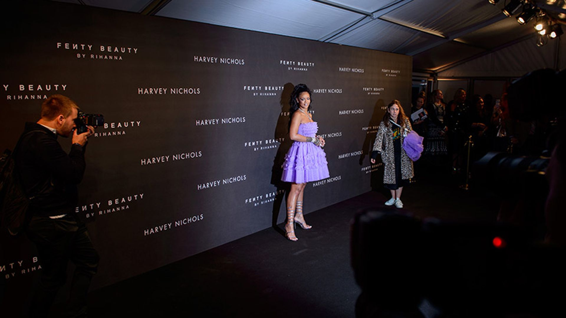 Rihanna looks lovely in lilac at London launch of Fenty Beauty