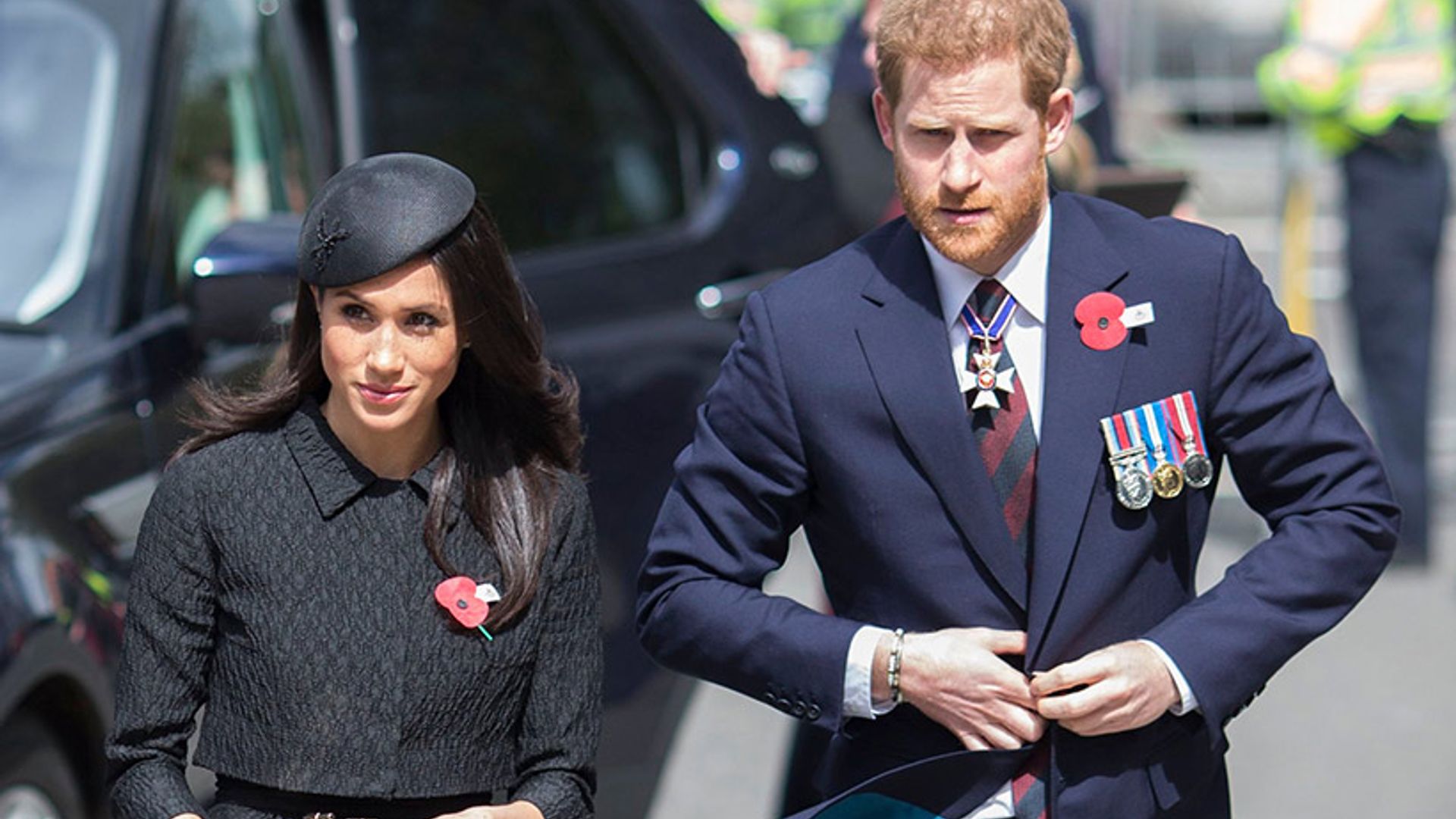 Meghan Markle goes for a power suit as she steps out for ANZAC Day service