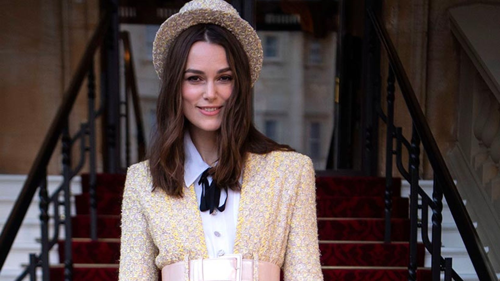 Keira Knightley channels Mary Poppins as she collects her OBE and we love it, actually
