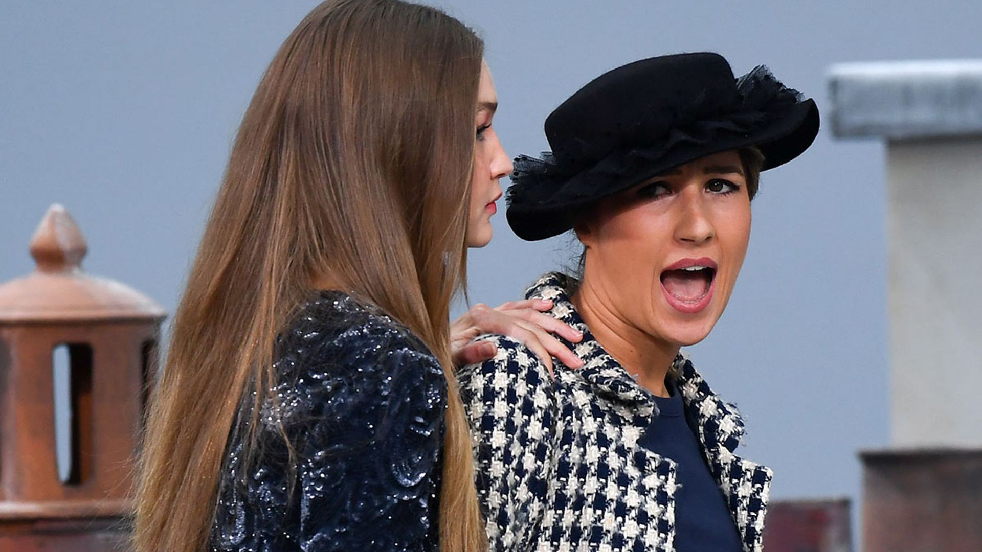 The shocking moment Gigi Hadid confronted a prankster who crashed the Chanel runway show in Paris