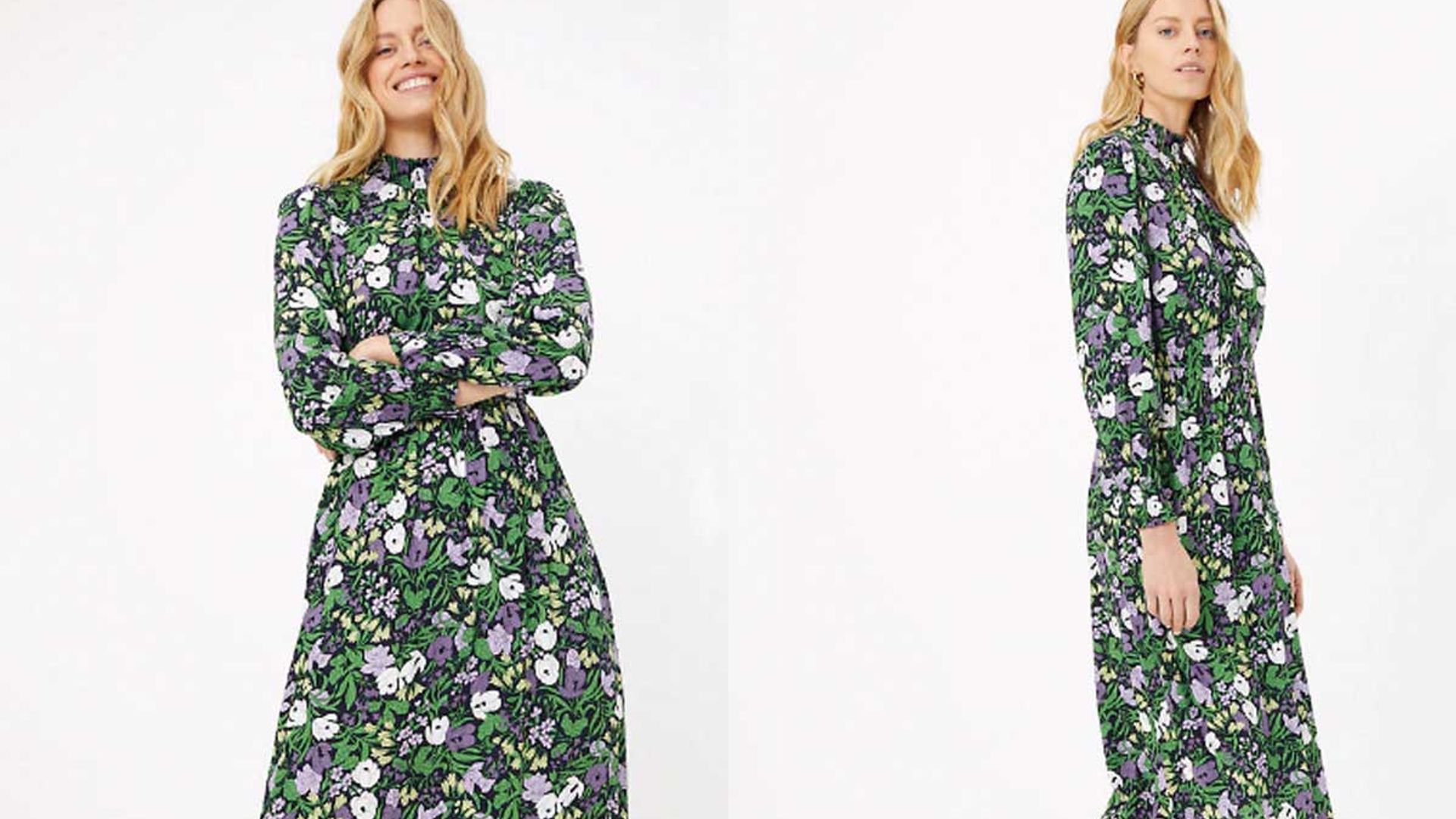 M&S Per Una Natural Multi Floral Print Summer Dress RRP £39.50  UK8 or 10