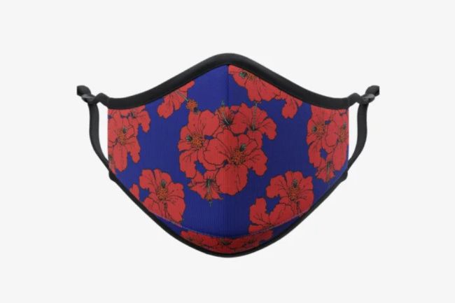 vistaprint mask in floral blue red
