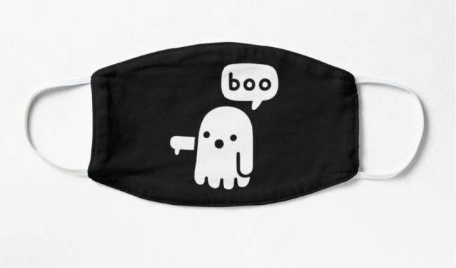 boo ghost face mask covering funny