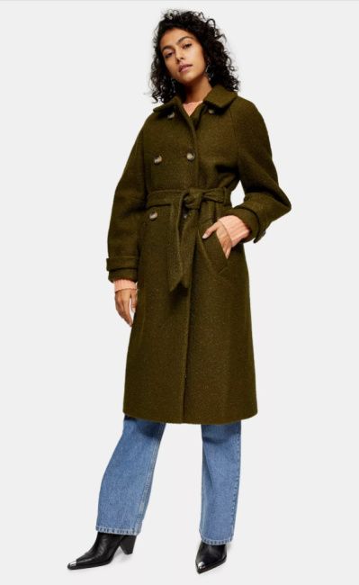 best belted coats topshop khaki
