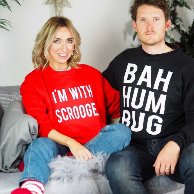his and hers scrooge christmas jumpers