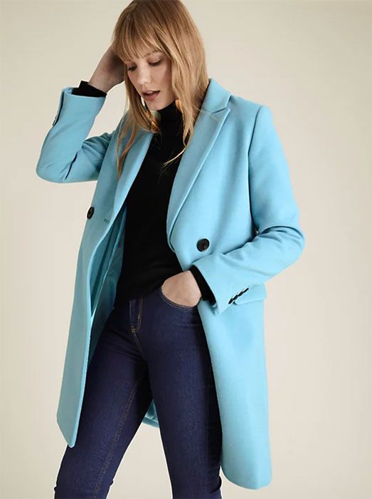 Women's coat Marks & spencer manteau thermowarmth Stormwear Taille 8 Bleu Marine
