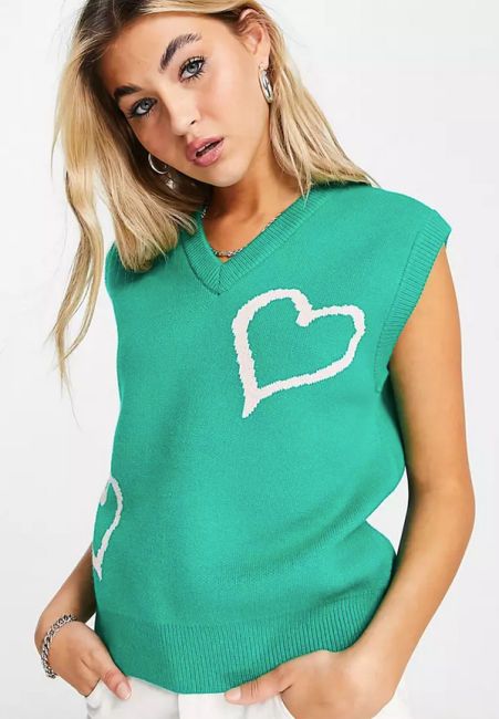 heart print sweaters valentines day asos green