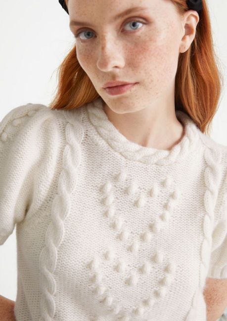 and other stories heart cable knit valentine sweater