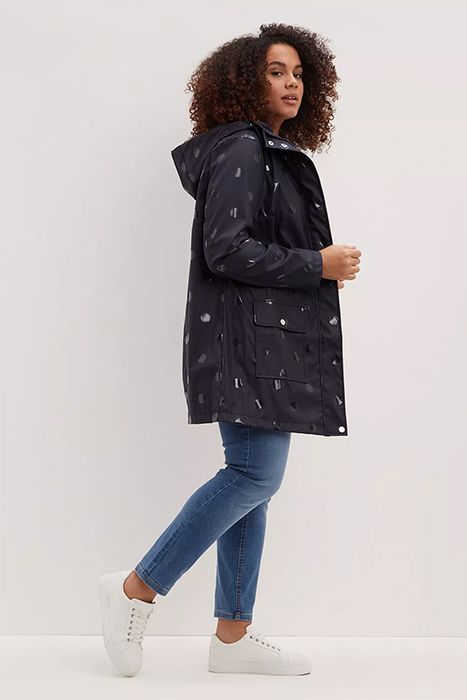 New Womens Animal Print Fishtail Parka Showerproof Lightweight Rain Jacket