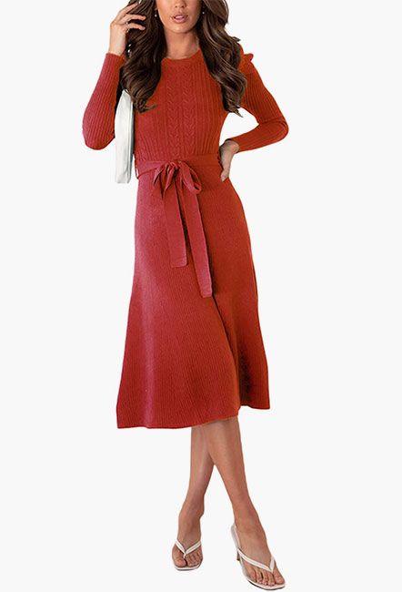red-knit-dress