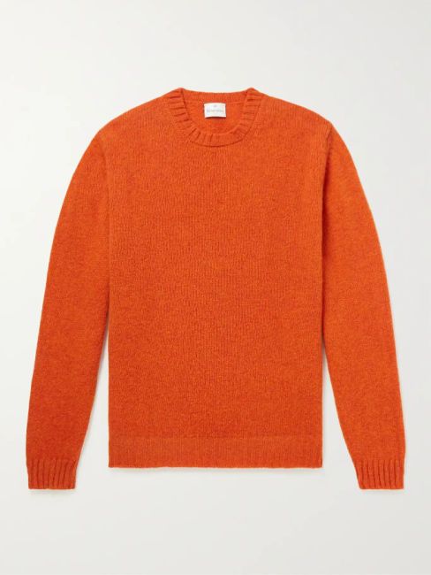 best mens knitwear orange wool jumper
