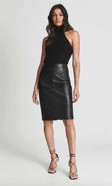 Reiss-leather-skirt