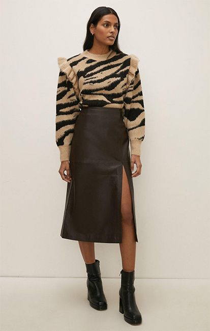 Oasis-leather-skirt
