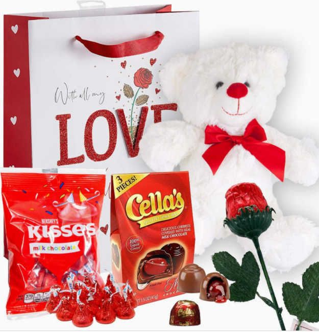 last minute valentines day gift basket amazon bear bag kisses