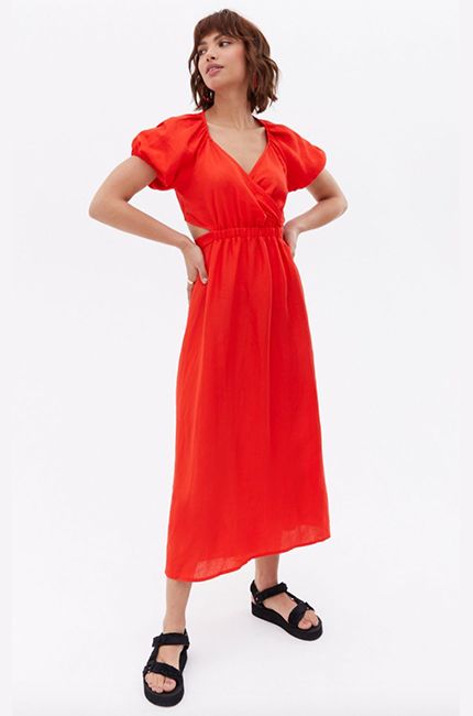New-Look-red-midi-dress