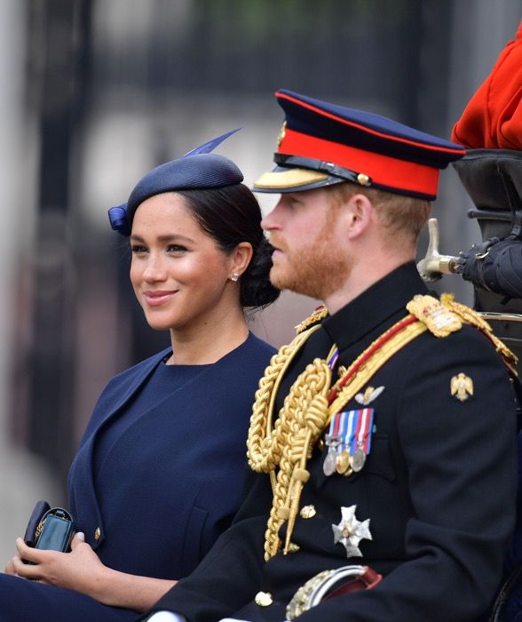 Meghan Markle makes first public appearance in blue since birth at Trooping the Colour