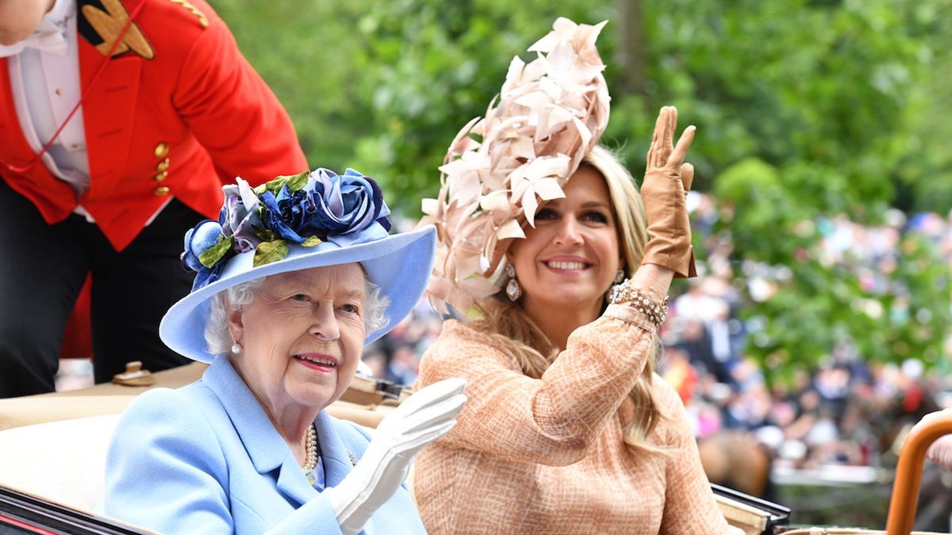 Queen Maxima stuns in incredible floral hat as she re-joins the Queen and Duchess Kate at Royal Ascot