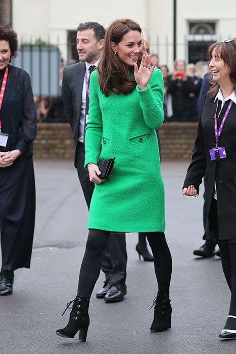 green dress and boots
