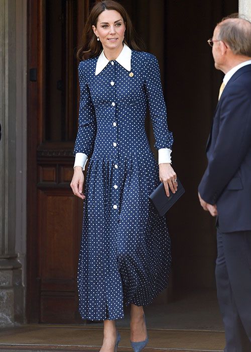 Kate Middleton in a polka dot dress