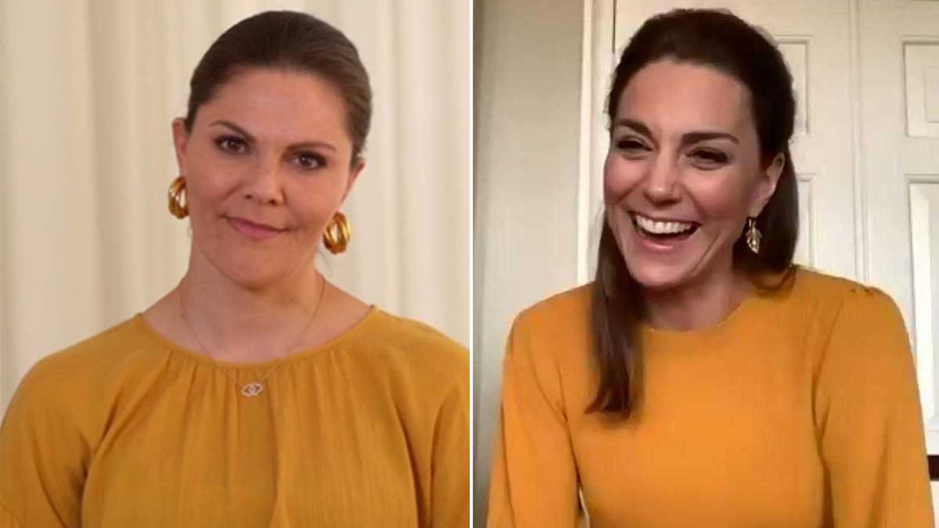 Crown Princess Victoria twins with Kate Middleton in daring mustard dress