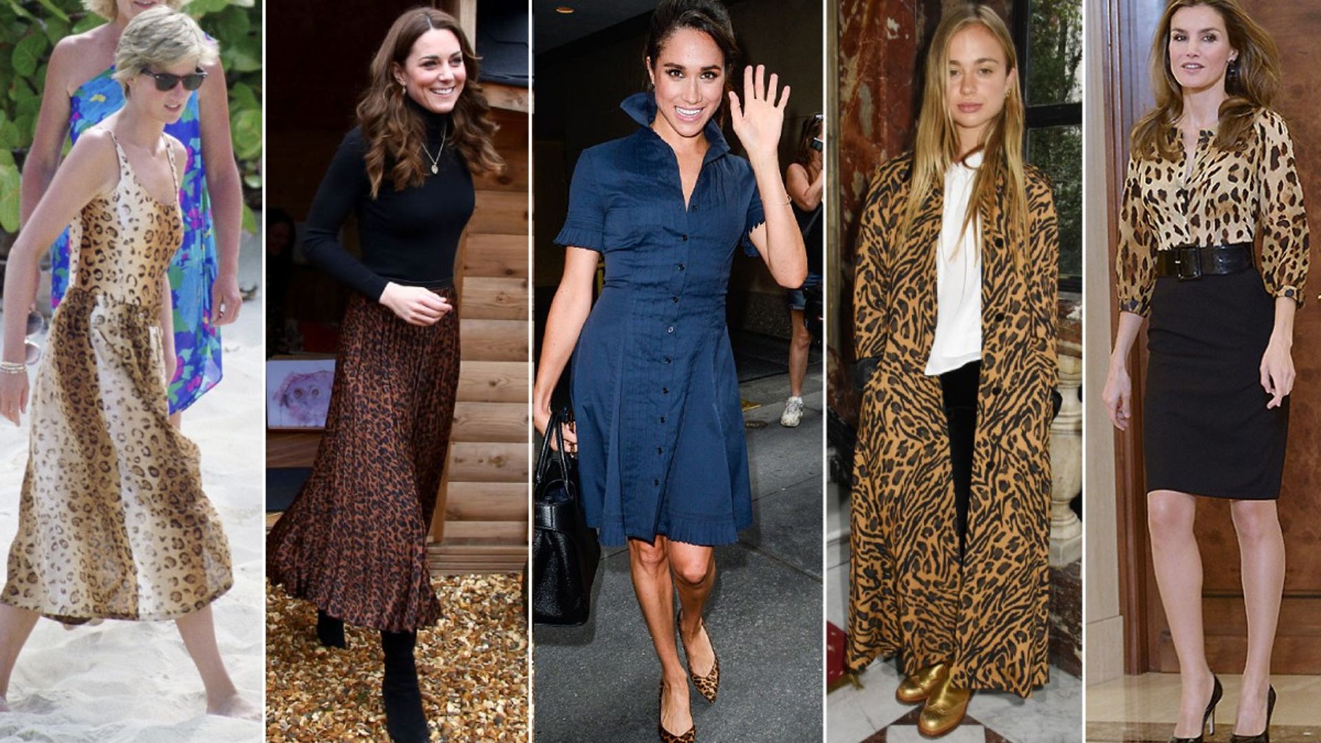 Royal ladies wearing chic leopard print outfits! From the Queen to Meghan Markle