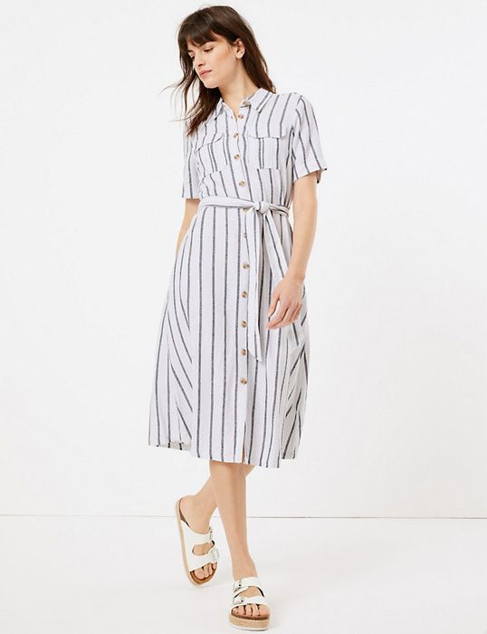 m and s dresses linen