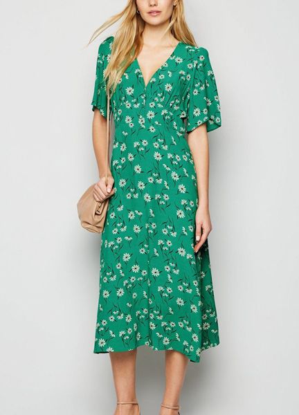 green-floral-dress