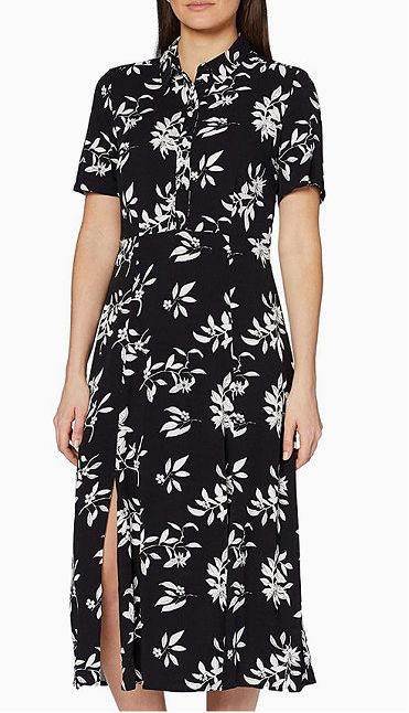 black and white floral shirt dress amazon