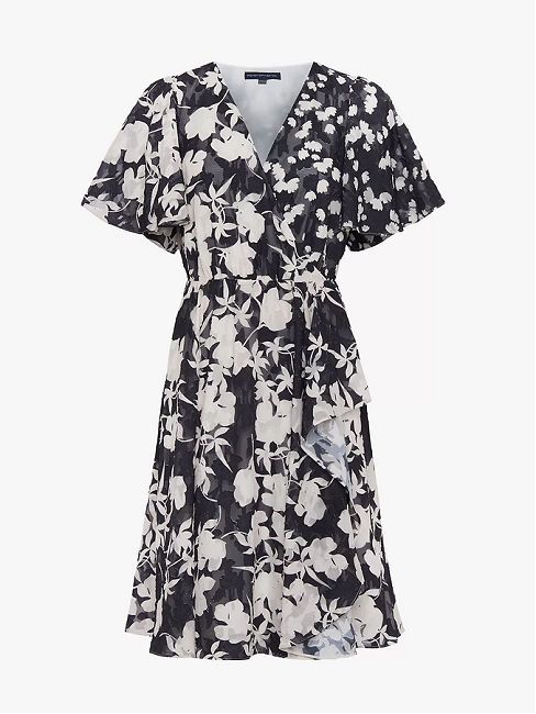 french connection black white floral dress