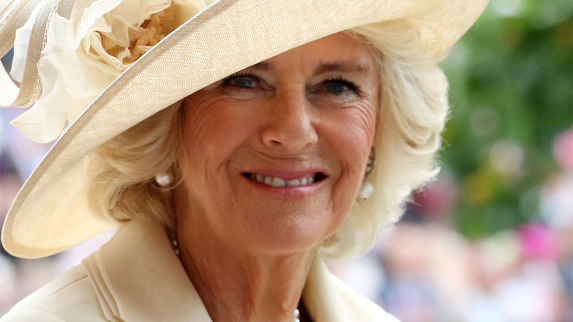 Duchess Camilla is the queen of Royal Ascot in matching dress and mask