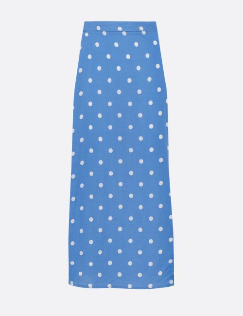 marks and spencer light blue kate polka dots skirt