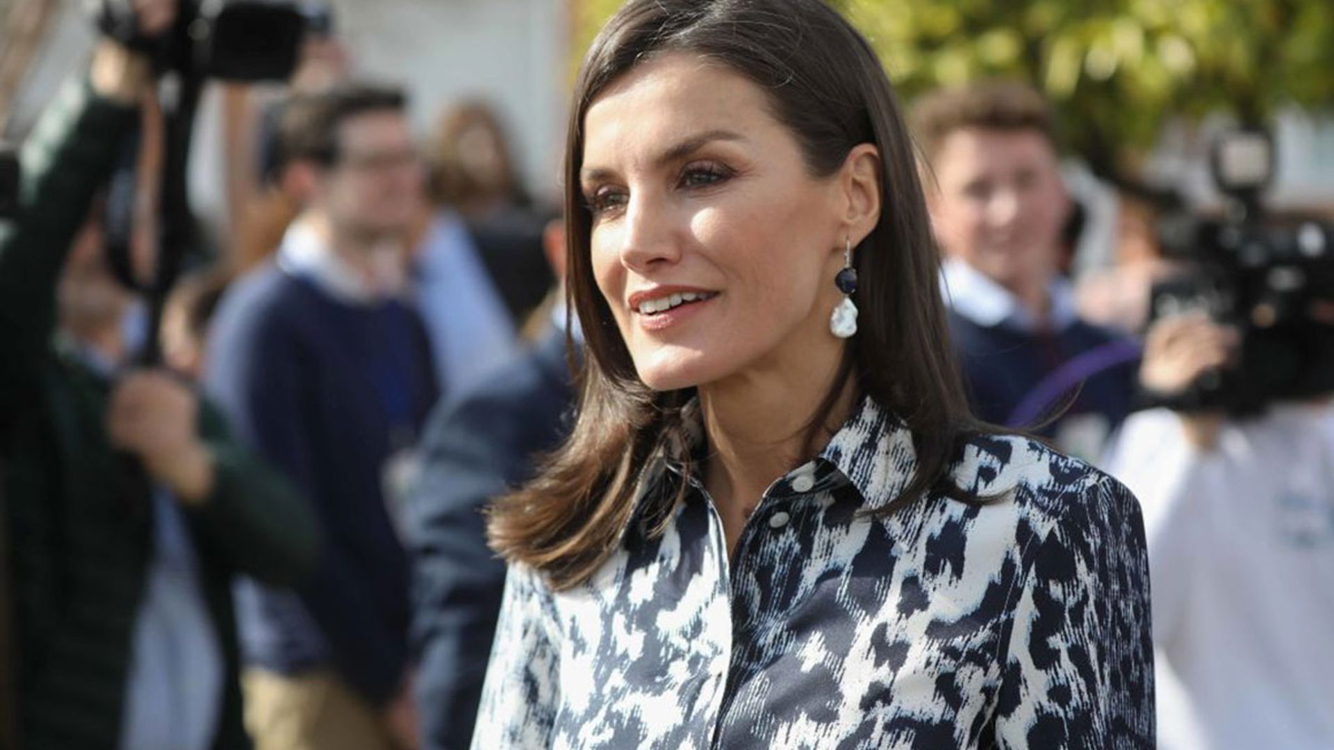 Queen Letizia channels Victoria Beckham in the chicest leopard print co-ord