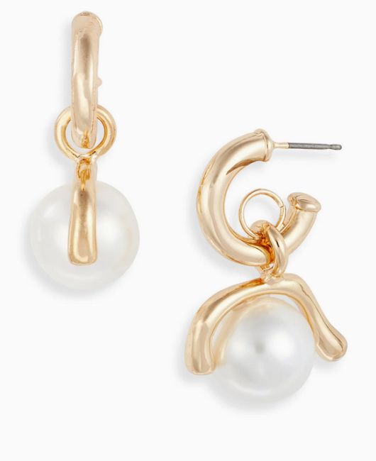 kate middleton pearl huggie drop earrings lookalike jewelry sale