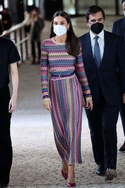Queen Letizia Patterned Dress