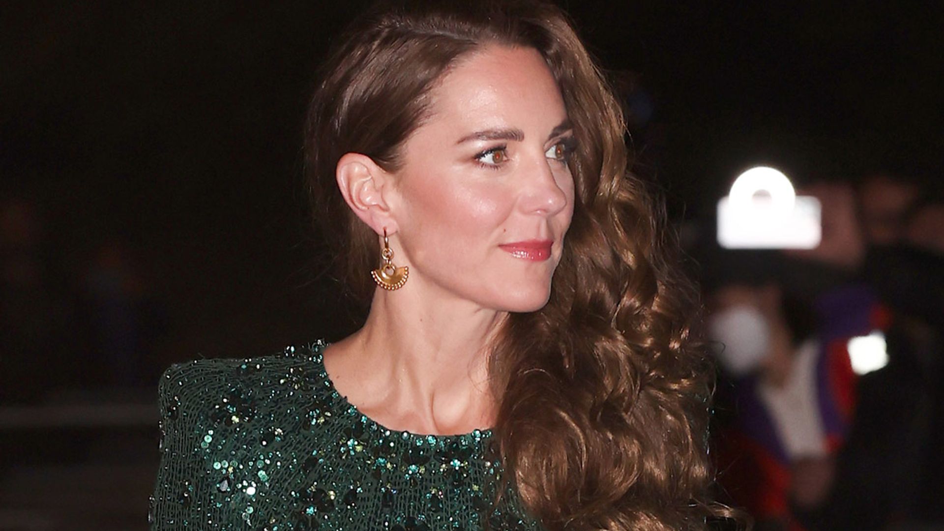 Kate Middleton is the picture of elegance in glittery green gown at Royal Variety Performance
