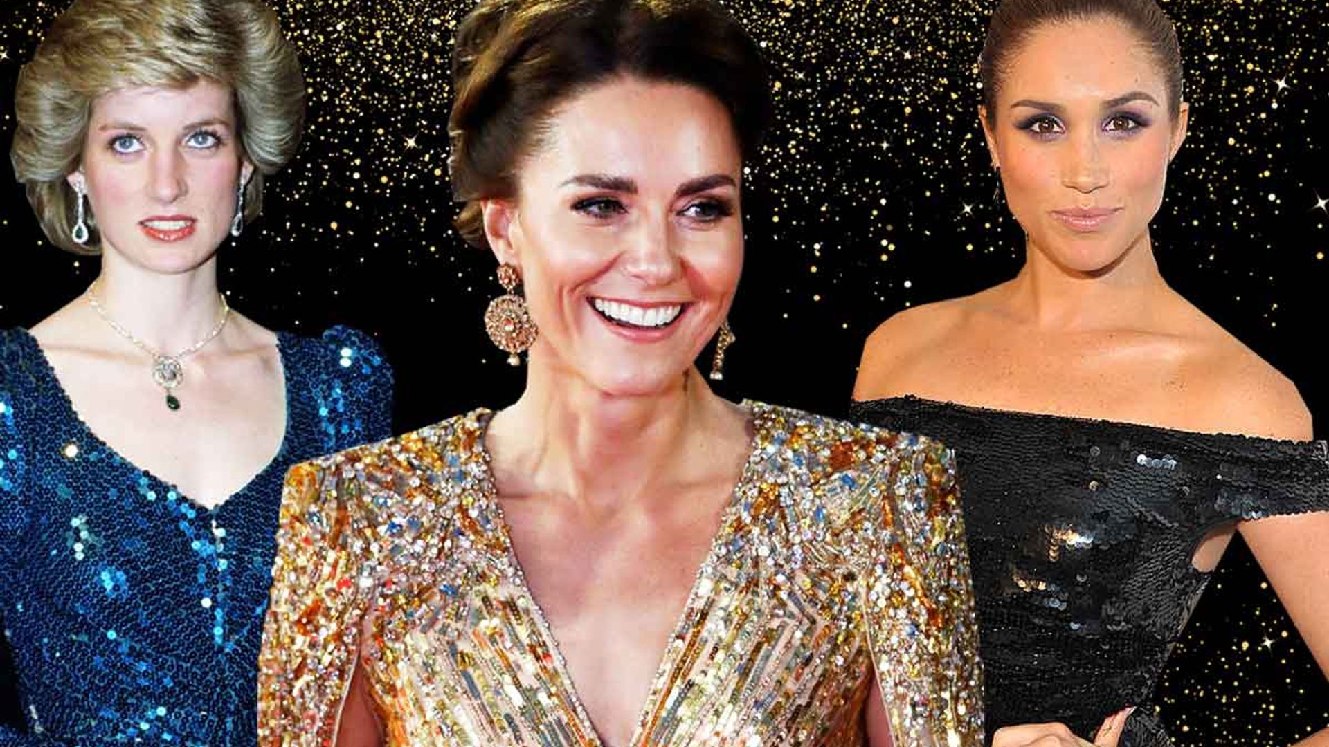 Royal ladies rocking festive sequins! Kate Middleton, Meghan Markle and more in their glittering outfits