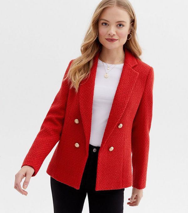 red-boucle-utility-blazer-new-look