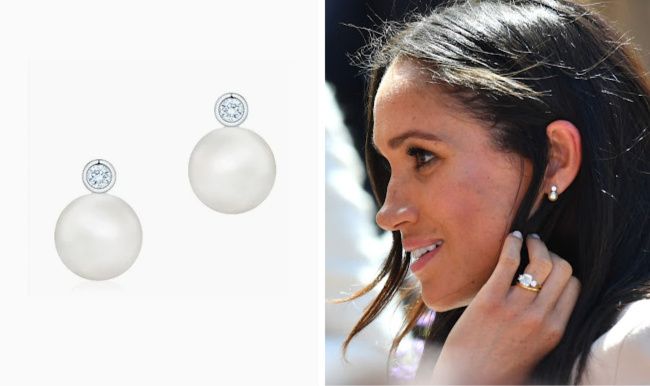 meghan markle earrings pearl birks gift from the queen