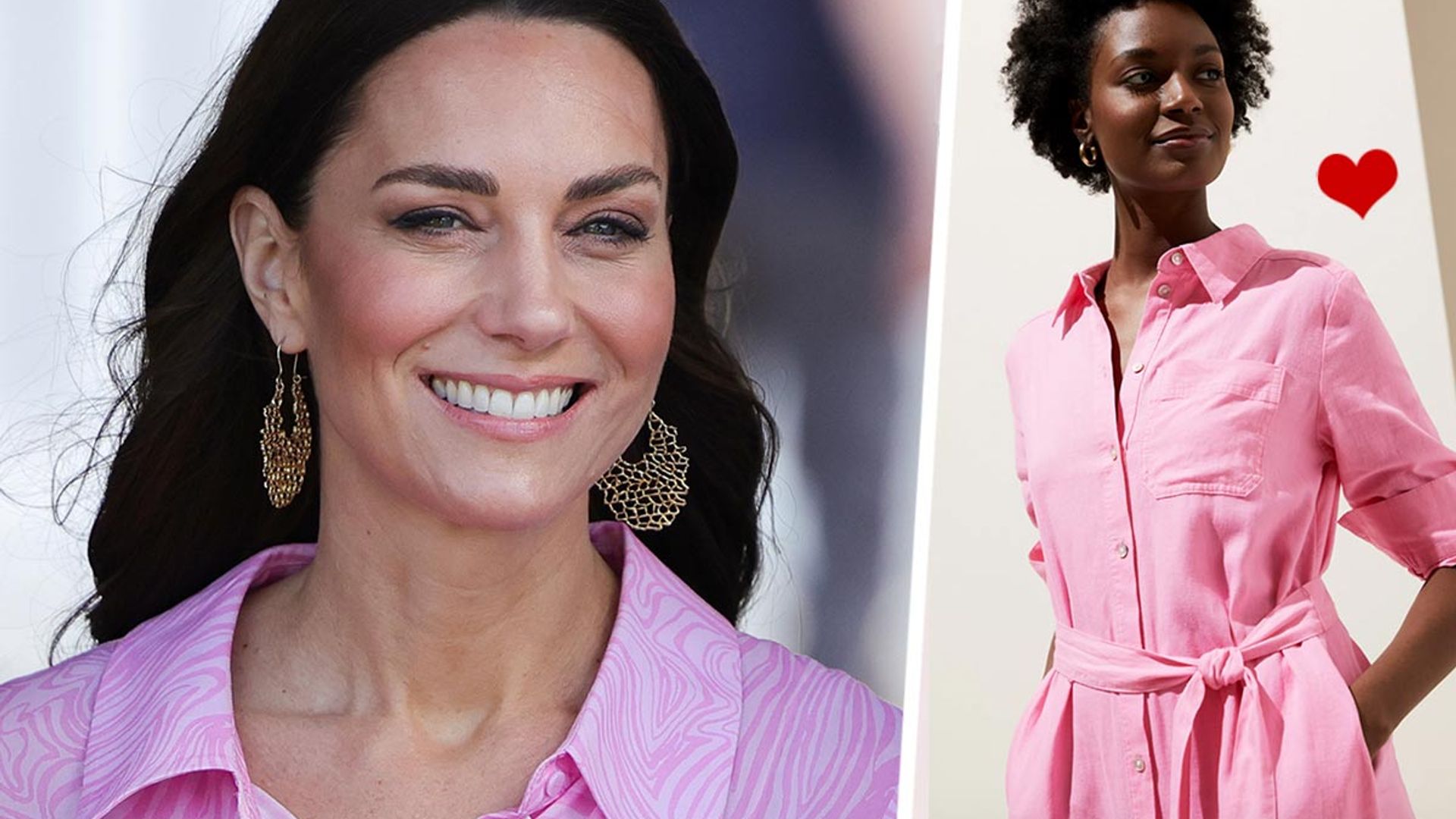 Marks & Spencer just dropped a lookalike of Kate Middleton's pink summer shirt dress