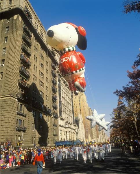 Snoopy balloon at the Macys Thanksgiving Day Parade