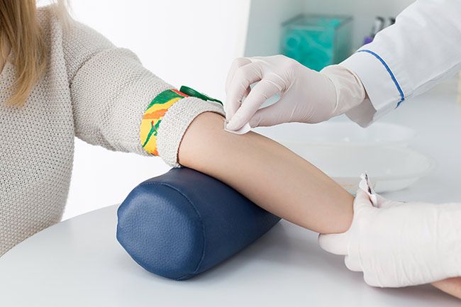woman having blood test