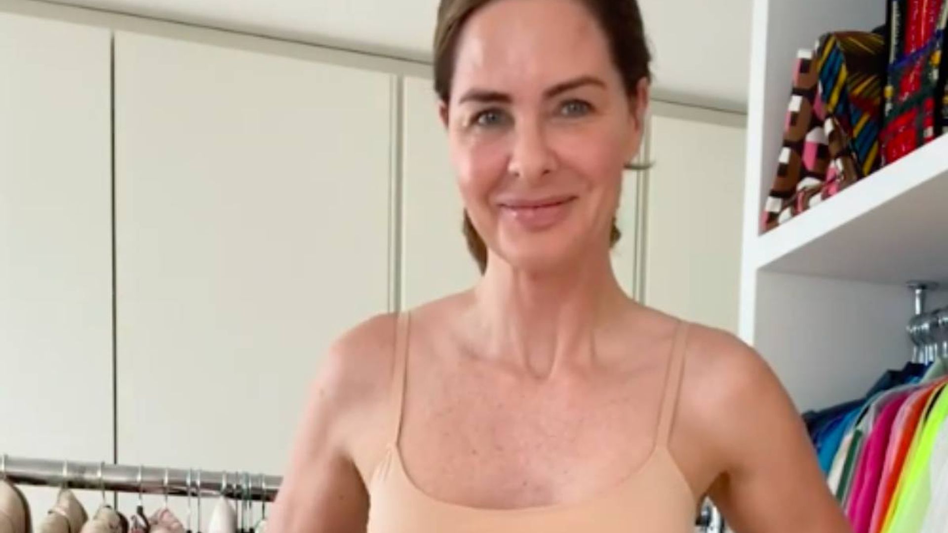 Trinny Woodall, 55, and lookalike daughter, 15, pose up in 