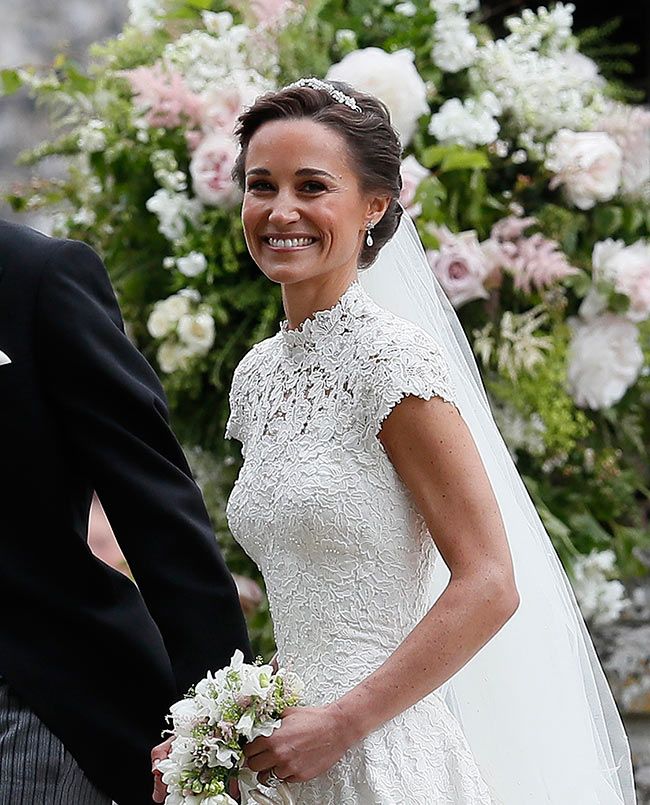 Pippa opted for a pared-back yet polished look on her big day