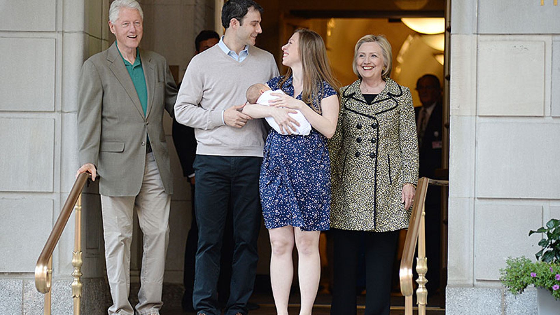 Chelsea Clinton leaves hospital with baby boy Aidan