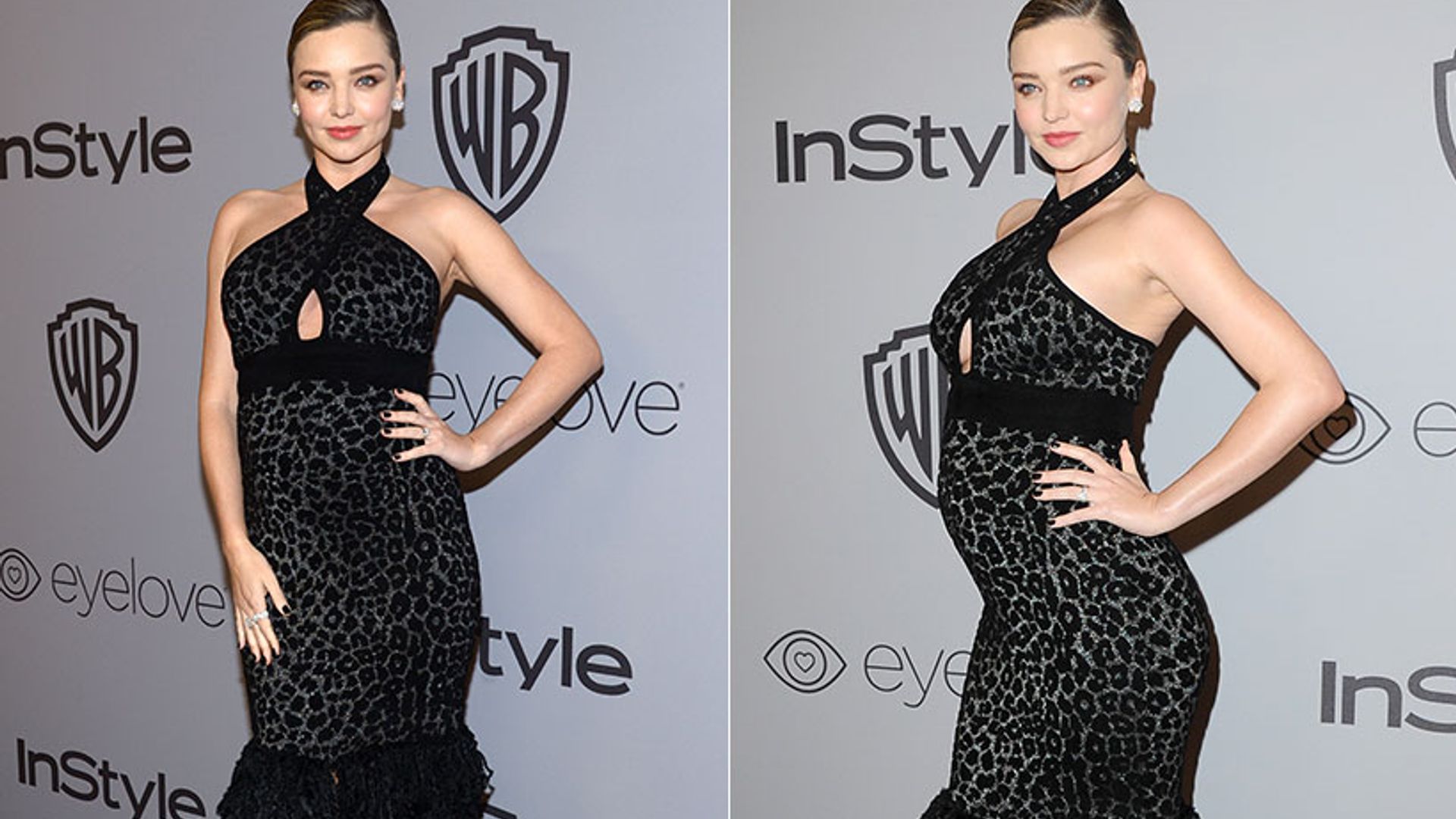 Miranda Kerr debuts baby bump at Golden Globes afterparty
